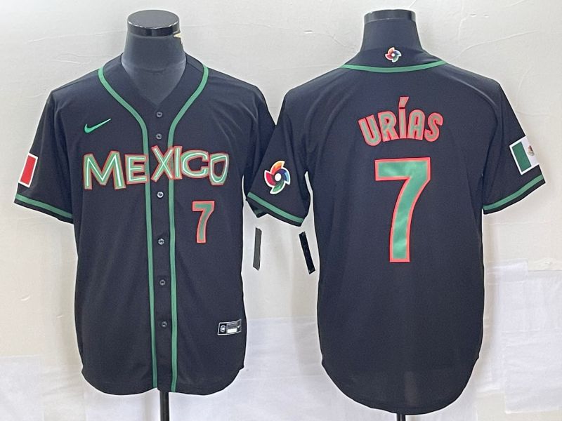 Men 2023 World Cub Mexico #7 Urias Black green Nike MLB Jersey5->more jerseys->MLB Jersey